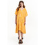 H&M Wzorzysta sukienka z wiskozy 0388962006 Musztardowożółty