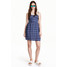 H&M Krótka sukienka na ramiączkach 0401169006 Ciemnoniebieski/Wzór