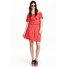 H&M Sukienka z odkrytymi ramionami 0415991003 Koralowoczerwony