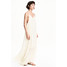 H&M Sukienka maxi z szyfonu 0406196001 Naturalna biel