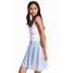 H&M Bawełniana spódnica 0365082002 Biały/Niebieskie paski