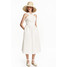 H&M Bawełniana sukienka 0406220001 Biały