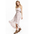 H&M Sukienka z odkrytymi ramionami 0406181002 Pudroworóżowy/Kwiaty