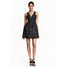 H&M Sukienka z żakardowej tkaniny 0407972002 Czarny/Brokatowy
