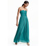 H&M Długa sukienka z szyfonu 0398579002 Petrol