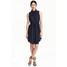 H&M Sukienka z krepy 0406122002 Ciemnoniebieski