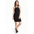 H&M Sukienka z dżerseju w prążki 0400138001 Czarny