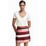 H&M Patterned skirt 0395881002 Burgundy/Striped