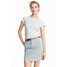 H&M Krótka spódnica z diagonalu 0406723003 Biały/Niebieskie paski