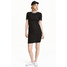 H&M Sukienka z dżerseju w prążki 0406264022 Czarny