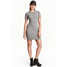 H&M Sukienka z dżerseju w prążki 0406264015 Szary