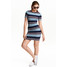 H&M Sukienka z dżerseju w prążki 0406264008 Niebieski/Szerokie pasy