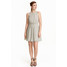 H&M Sukienka z krepy 0412871001 Biały/Wzór