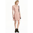 H&M Sukienka z dżerseju w prążki 0421558001 Pudroworóżowy