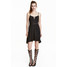 H&M Sukienka z ażurowym haftem 0406593001 Czarny