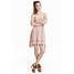 H&M Sukienka z ażurowym haftem 0406593001 Szaroróżowy