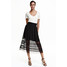 H&M Chiffon skirt with lace 0397127003 Black
