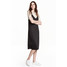 H&M Dżersejowa sukienka w serek 0400894001 Czarny