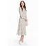 H&M Długa sukienka we wzory 0434974001 Naturalna biel/Grochy