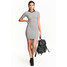 H&M Sukienka z dżerseju w prążki 0406264014 Biały/Czarne paski