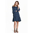 H&M Sukienka z odkrytymi ramionami 0437632002 Ciemnoniebieski