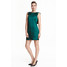 H&M Satynowa sukienka z falbanami 0413684001 Ciemnozielony