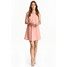 H&M Sukienka z koralikowym haftem 0397414001 Pudroworóżowy