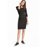 H&M Dżersejowa sukienka 0417476005 Czarny melanż