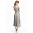 H&M Sukienka z odkrytymi ramionami 0398041010 Szary melanż