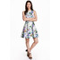 H&M Wzorzysta sukienka 0428212002 Biały/Kwiaty