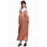 H&M Długa sukienka z satyny 0429362002 Rdzawy