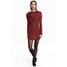 H&M Dzianinowa sukienka 0192460004 Ciemnoczerwony