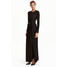 H&M Drapowana sukienka maxi 0420139002 Czarny