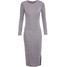 Vero Moda VMSCOTTY Sukienka dzianinowa light grey melange VE121C0X8-C11