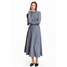 H&M Dzianinowa sukienka w prążki 0401920002 Szaroniebieski melanż
