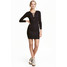 H&M Sukienka ze sznurowaniem 0437924002 Czarny