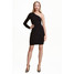 H&M Sukienka na jedno ramię 0437804001 Czarny
