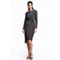 H&M Drapowana sukienka 0427201004 Black/Silver