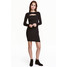 H&M Sukienka z wycięciami 0436195003 Czarny
