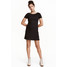 H&M Sukienka z dżerseju w prążki 0437735002 Czarny