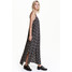 H&M Długa suknia we wzory 0475720001 Czarny/Wzór