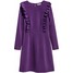 H&M Sukienka z falbanami 0433820006 Ciemnofioletowy
