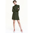 H&M Sukienka z dżerseju w prążki 0444325002 Ciemna zieleń khaki