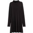 H&M Sukienka z dżerseju w prążki 0444325004 Czarny