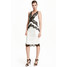 H&M Satynowa sukienka z koronką 0413392001 Biały/Czarny