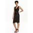 H&M Satynowa sukienka z koronką 0413392001 Czarny