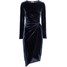 H&M Drapowana sukienka 0427201004 Ciemnoniebieski