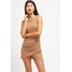 Missguided Sukienka z dżerseju camel M0Q21C00S