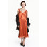 H&M Satynowa sukienka z koronką 0444735002 Pomarańczowy