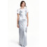 H&M Długa sukienka z satyny 0437498002 Srebrny